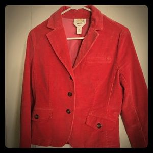Beatiful Coral Corduroy Blazer Size 4 Talbots